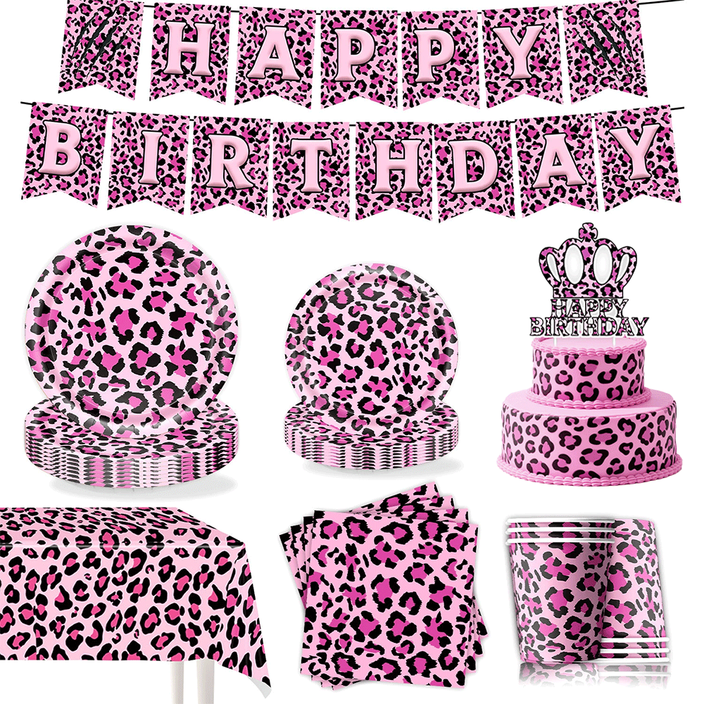 Wedding Day Supply Kit - Kız Çocukları İçin Pembe Leopar Desenli