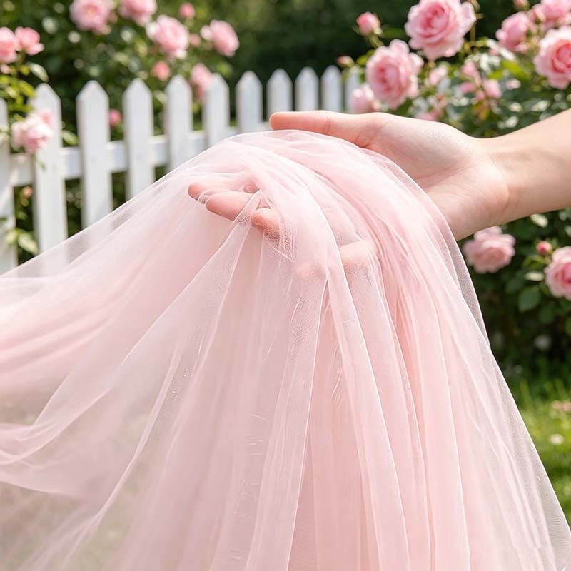 Wedding Balloon Arch - Yumuşak Sisli Açık Pembe Drape Tül