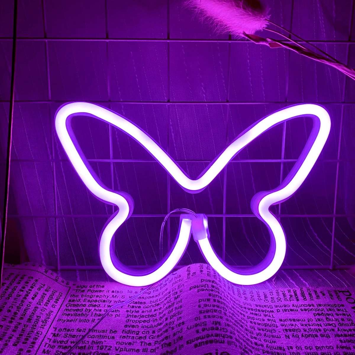 Wedding Power Supply - LED kelebek neon ışıkları, USB veya