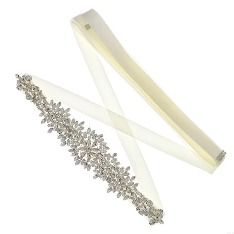 Bridal Sash Ribbon - Lüks Kristal Düğün Kanat Rhinestones Şerit
