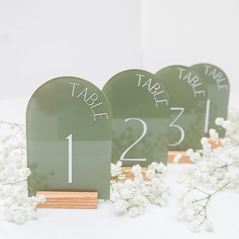 Table Number Gold - Kişiselleştirilmiş boyalı arka akrilik düğün masa