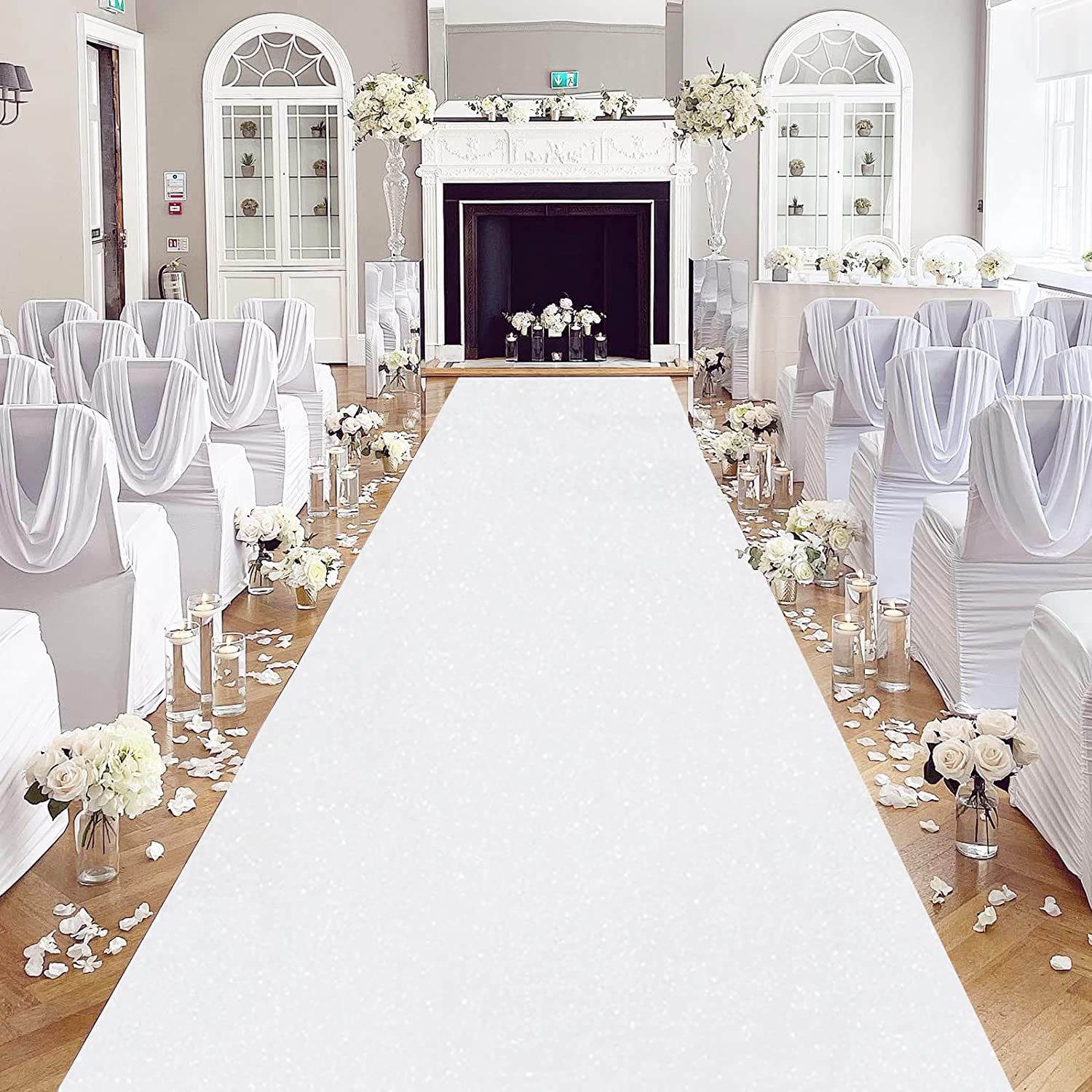 Aisle Runner White - Romantik Beyaz Düğün Halısı, Düğün Töreni