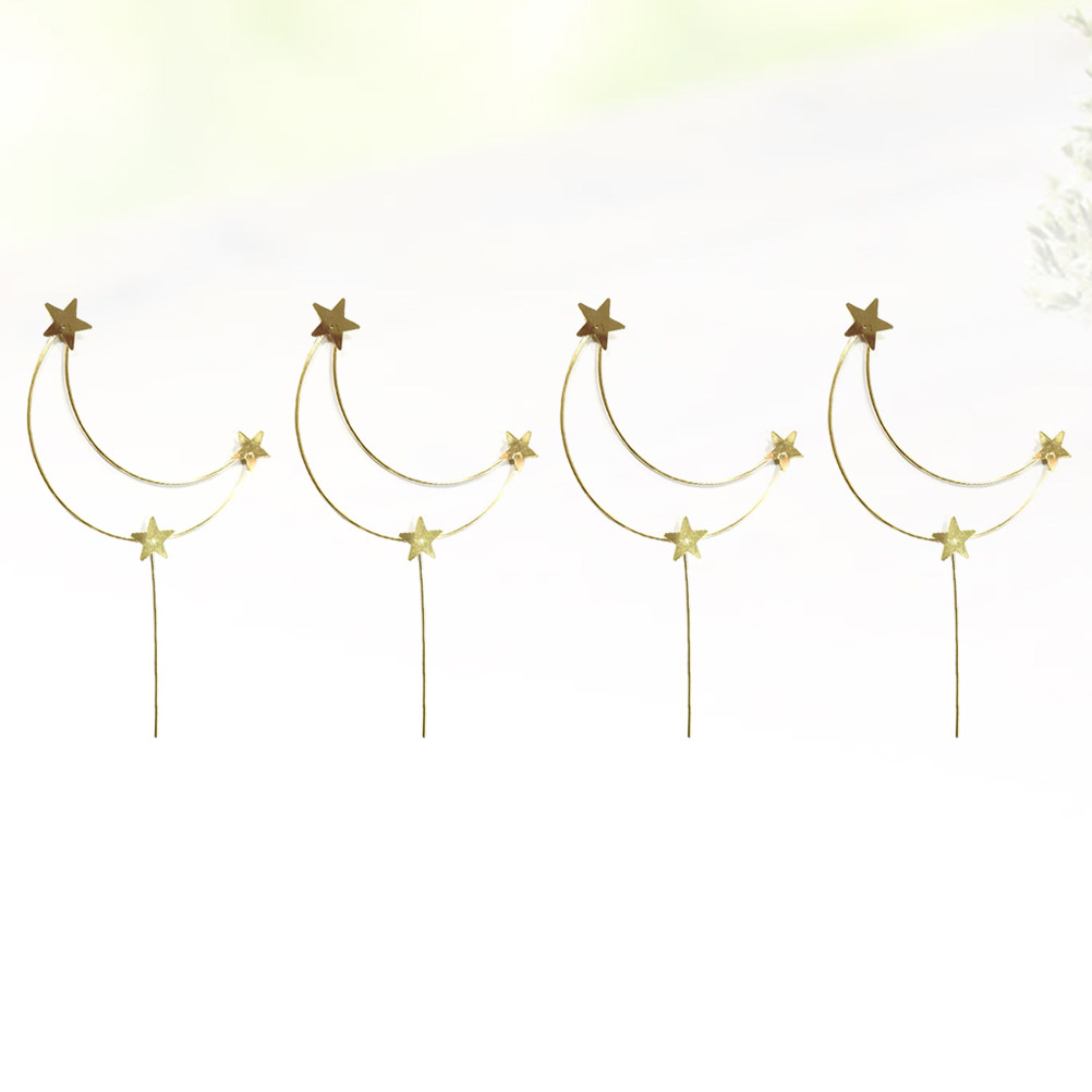 Wedding Supply Decor - 4 Adet Kek Süsü Ay ve