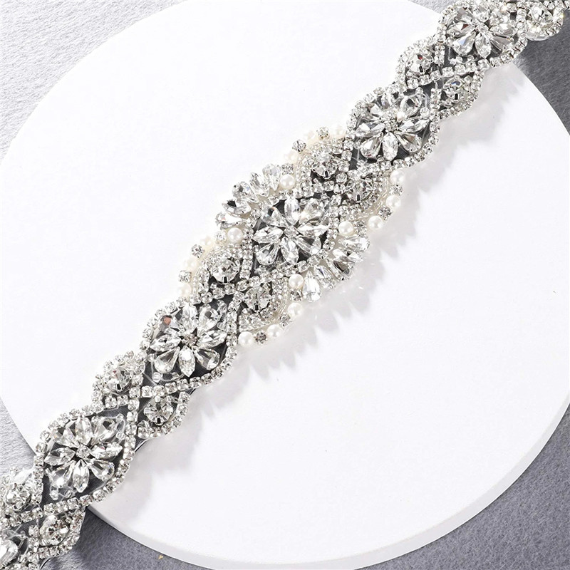 Bridal Sash Ribbon - Rhinestones gelin kemeri lüks kristal parti