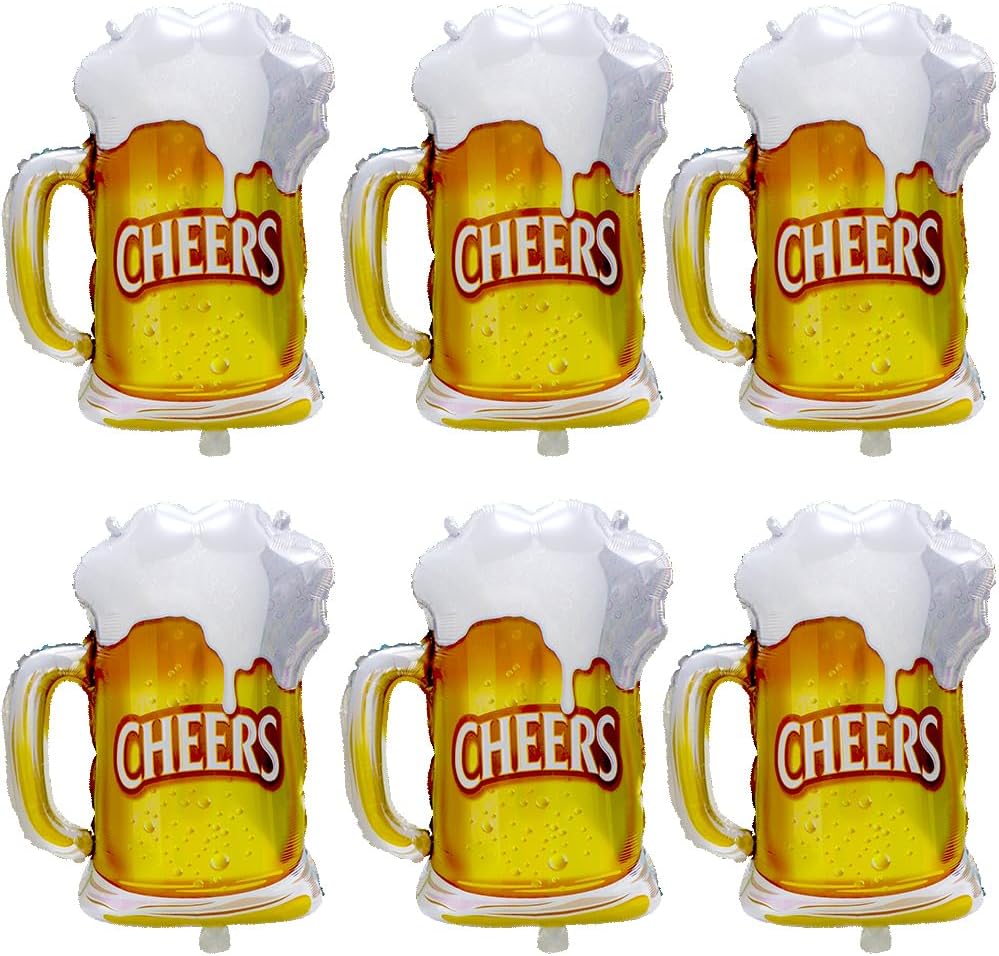 Wedding Alcohol Supply - 6 adet Şerefe Bira Kupa Balonlar