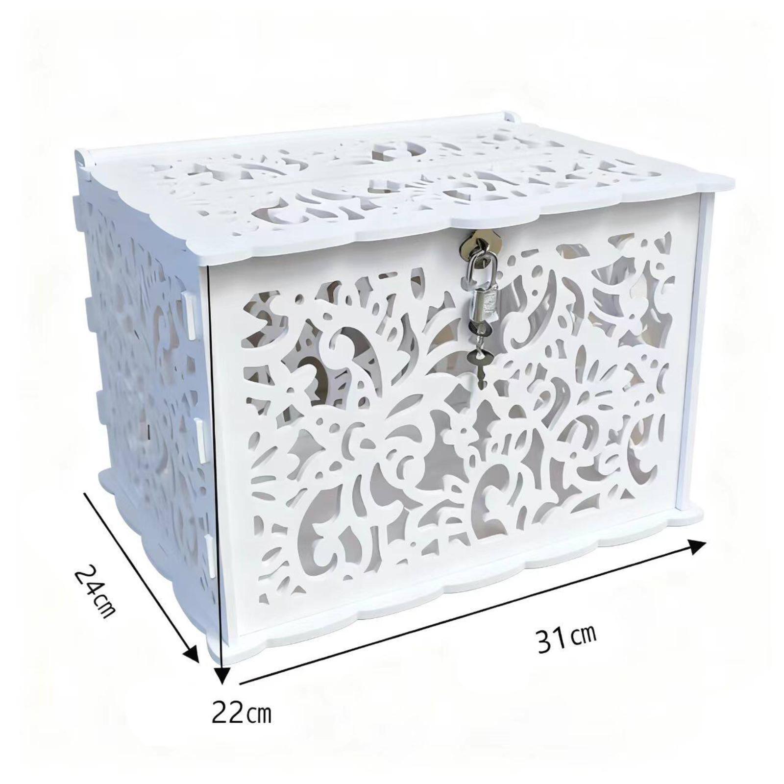 Kilitli Zarif Beyaz Düğün Kart - Wedding Card Box incelemesi ve fiyatı