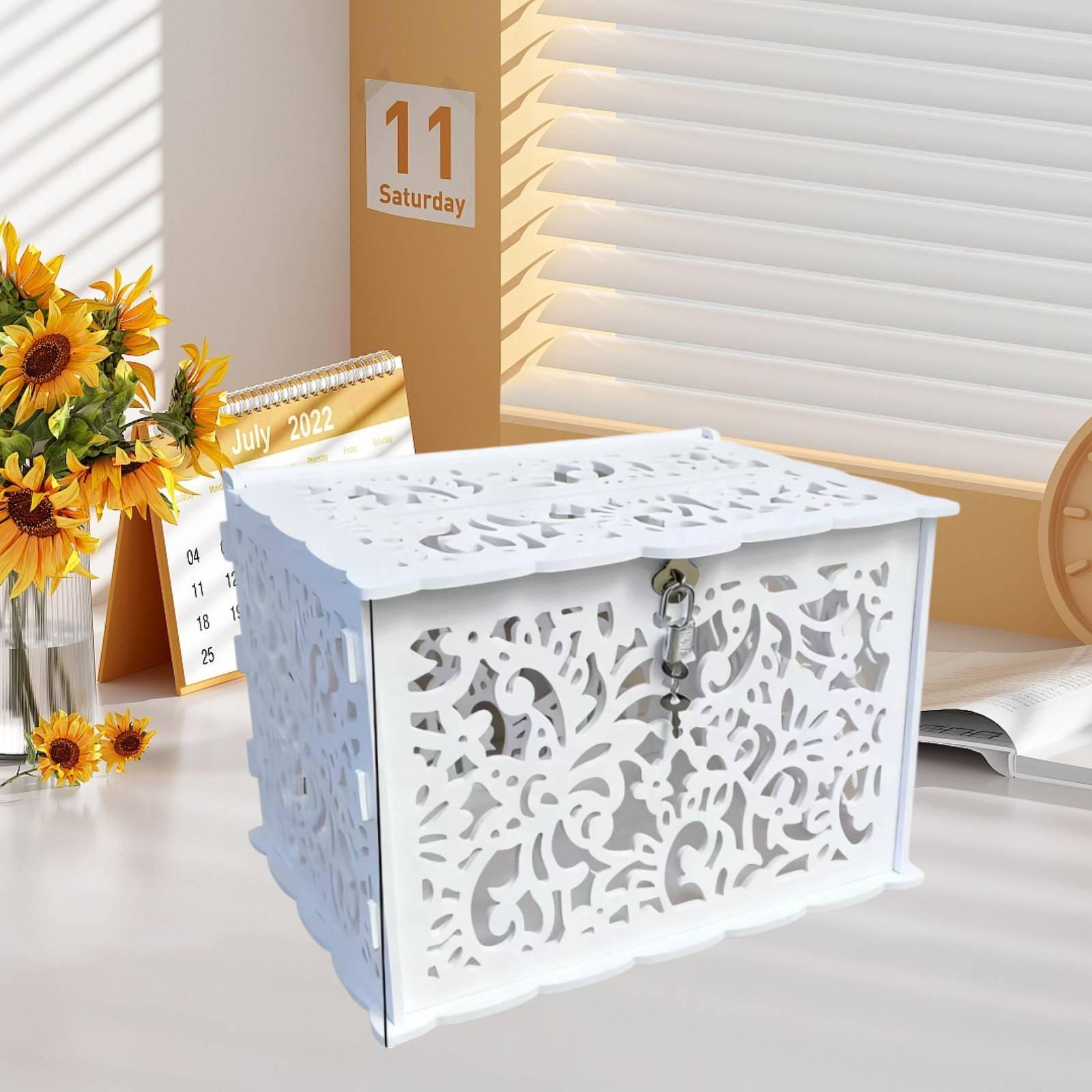 Kilitli Zarif Beyaz Düğün Kart - Wedding Card Box incelemesi ve fiyatı