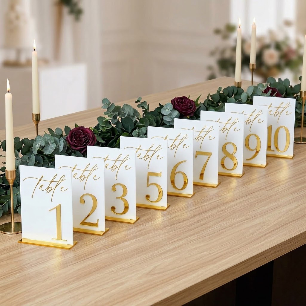 1-10 Düğün Masa Numaraları Sta - Table Number Gold incelemesi ve fiyatı