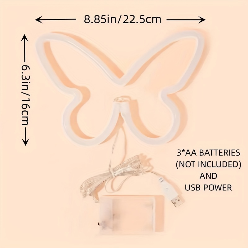 LED kelebek neon ışıkları, USB - Wedding Power Supply incelemesi ve fiyatı
