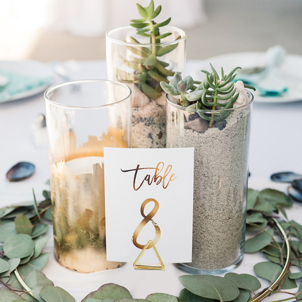 100 adet masa kart tutucu üçge - Table Number Gold incelemesi ve fiyatı
