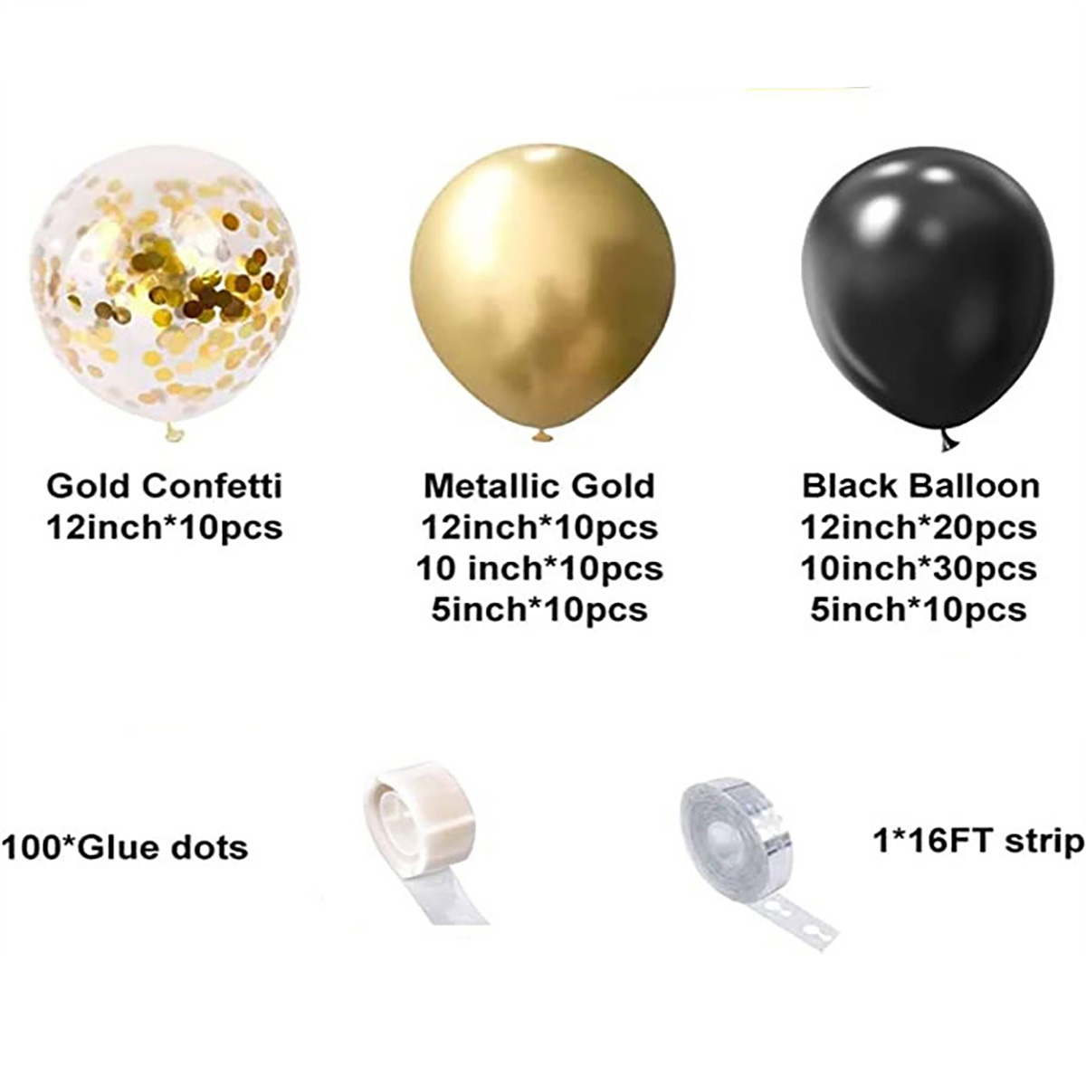 102 Adet Siyah Metalik Altın K - Wedding Day Supply Kit incelemesi ve fiyatı