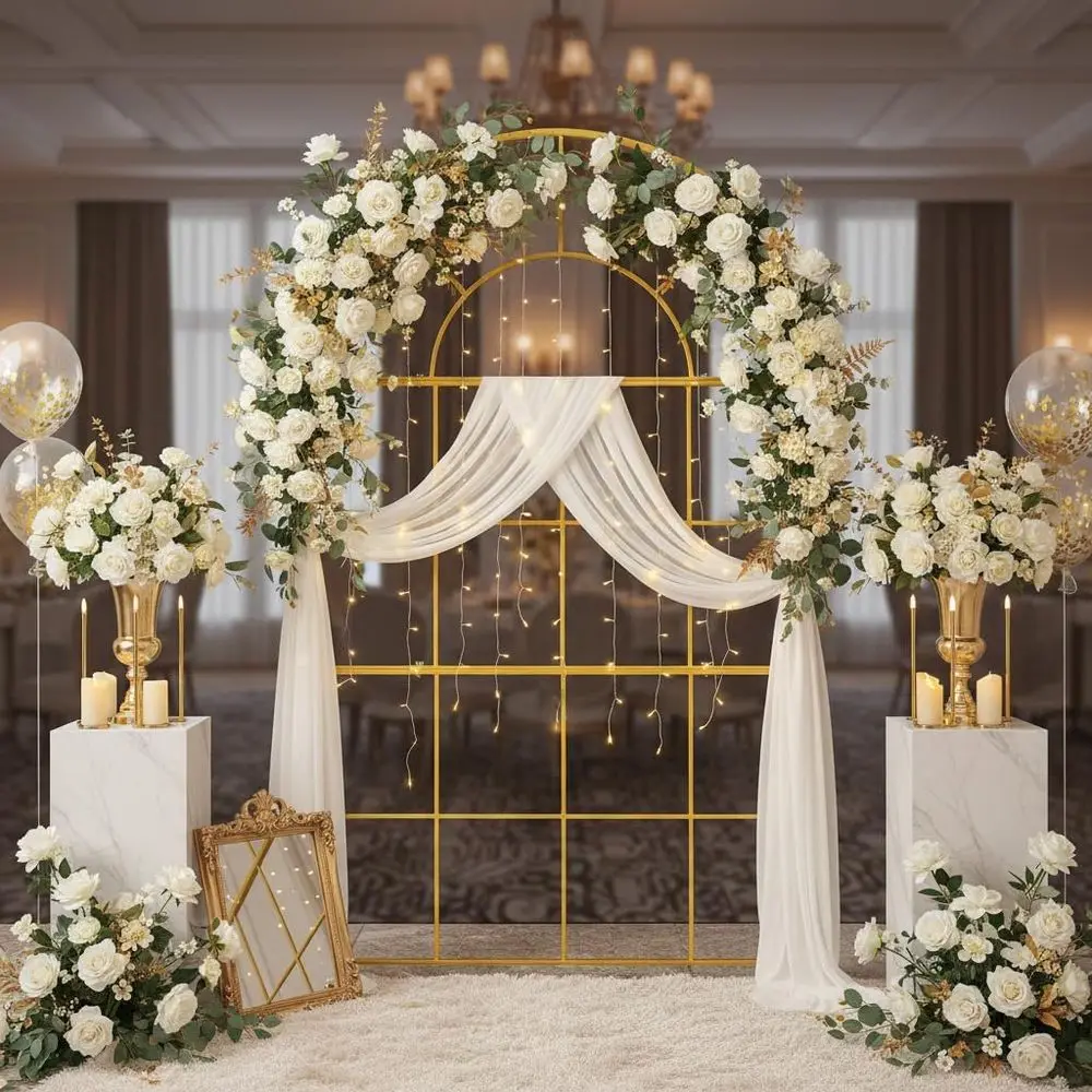 Altın Metal Düğün Kemeri, 6,5  - Wedding Balloon Arch incelemesi ve fiyatı