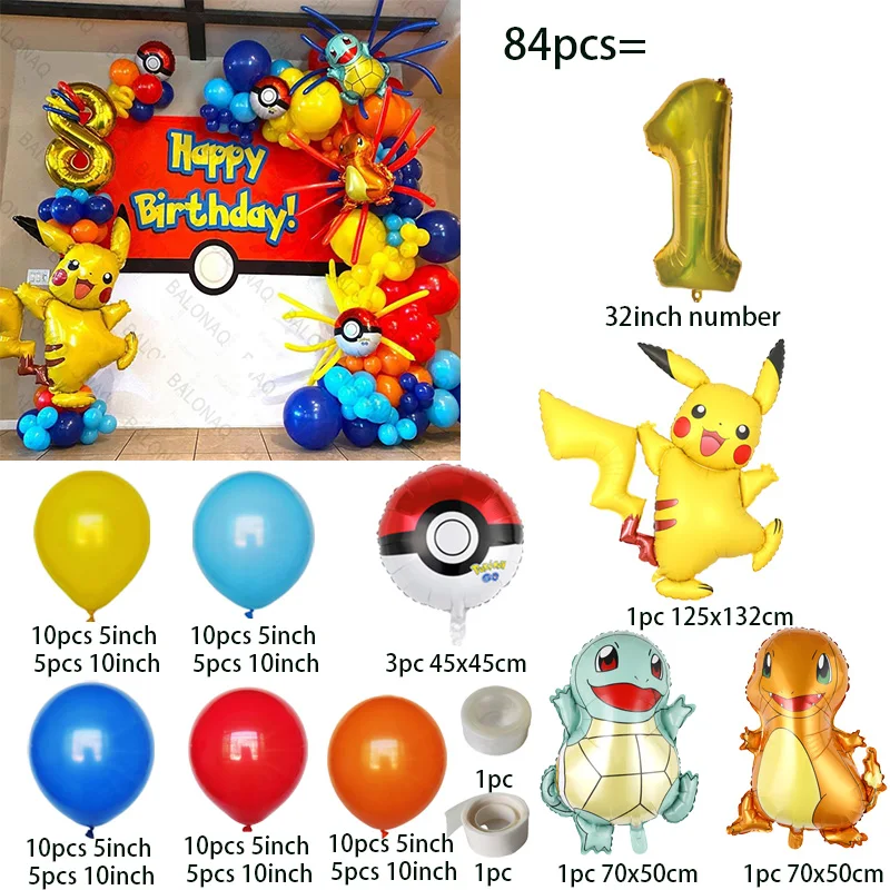 84 adet Pikachu Parti Balonlar - Wedding Day Supply Kit incelemesi ve fiyatı
