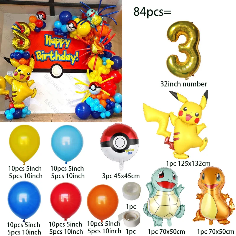 84 adet Pikachu Parti Balonlar - Wedding Day Supply Kit incelemesi ve fiyatı