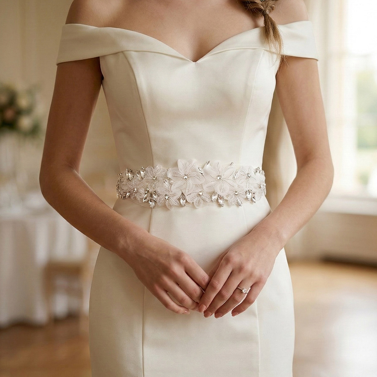 Romantik 3D Çiçek Gelin Kemeri - Bridal Sash Ribbon incelemesi ve fiyatı