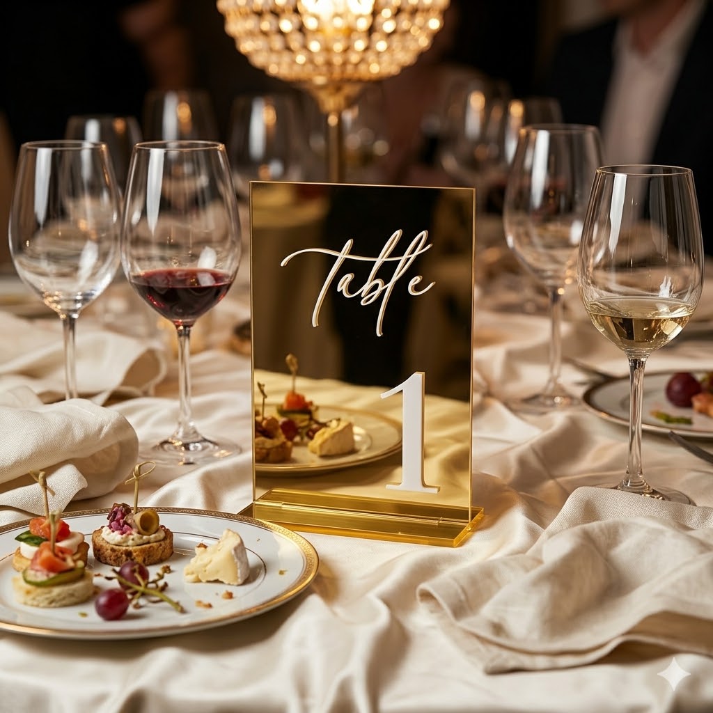 Altın Aynalı Akrilik Masa Numa - Table Number Gold incelemesi ve fiyatı