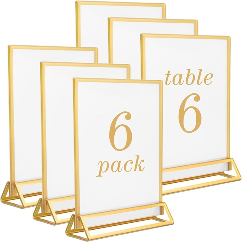 Altın sınırları ile şeffaf akr - Table Number Gold incelemesi ve fiyatı