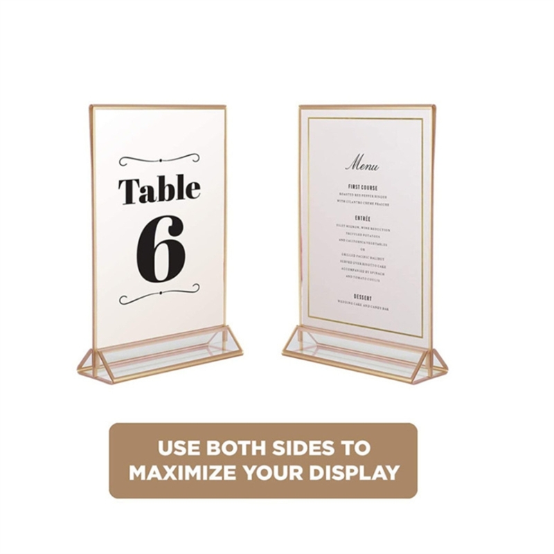 Altın sınırları ile şeffaf akr - Table Number Gold incelemesi ve fiyatı