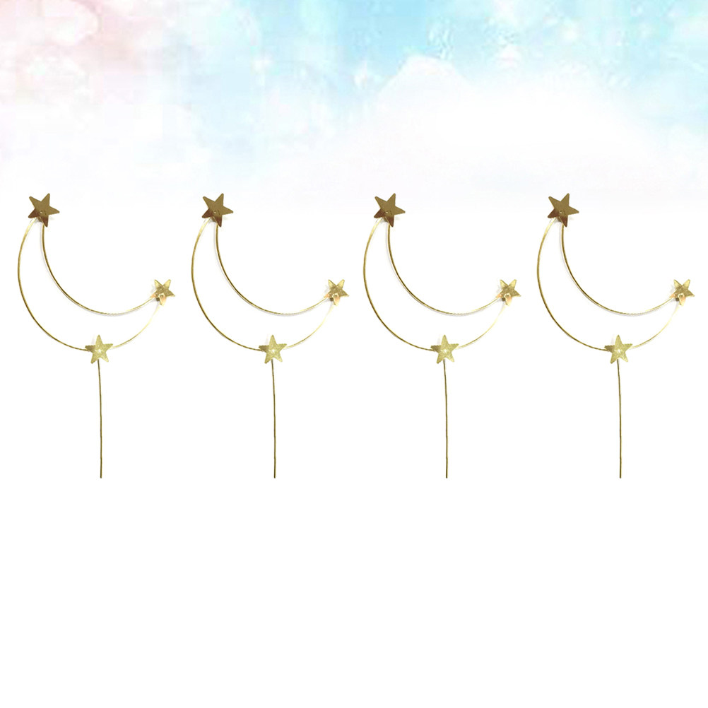4 Adet Kek Süsü Ay ve Yıldız Y - Wedding Supply Decor incelemesi ve fiyatı