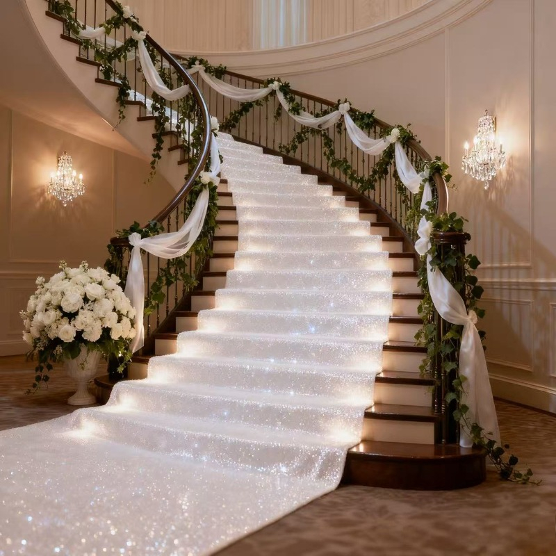 Zarif Beyaz Işıltılı Düğün Yol - Aisle Runner White incelemesi ve fiyatı