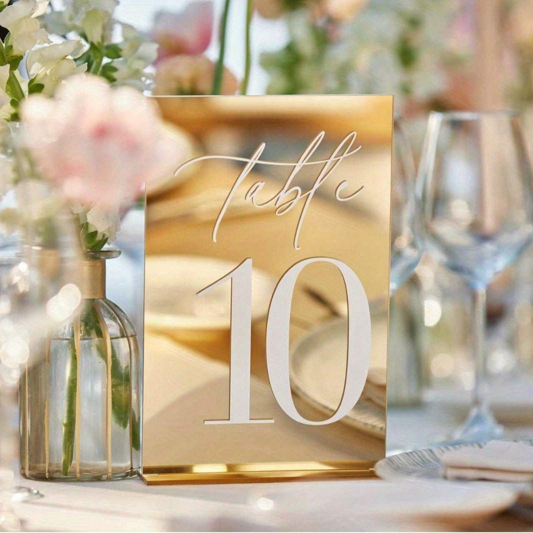 Altın Akrilik Ayna Numara Masa - Table Number Gold incelemesi ve fiyatı